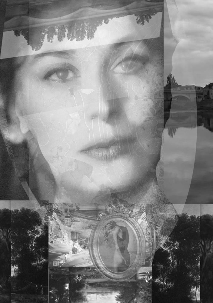 Frau aus Byzanz, 2013, 100 x 70 cm, Collage auf Papier