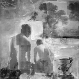 Klio und Melete, 2006, 120 x 160 cm, Collage, Malerei auf Leinwand