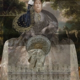Person im Frühjahr, 2015, 200 x 100 cm, Collage auf Nessel
