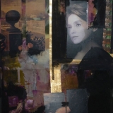 Leben auf dem Kontinent, 2011, 200 x 150 cm, Tusche, Öl, Blattmetall auf Nessel