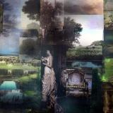 Grünes Reich, 2012, 145 x 165 cm, Collage, Malerei auf Nessel