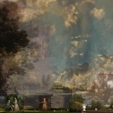 Leuchtende Seltsamkeit, 2015, 150 x 110 cm, Collage auf Nessel
